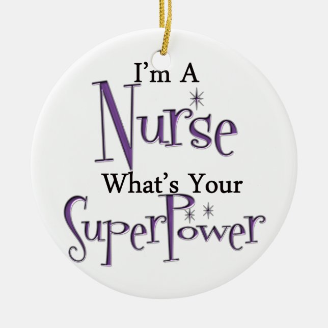 Super Nurse Ceramic Ornament (Front)