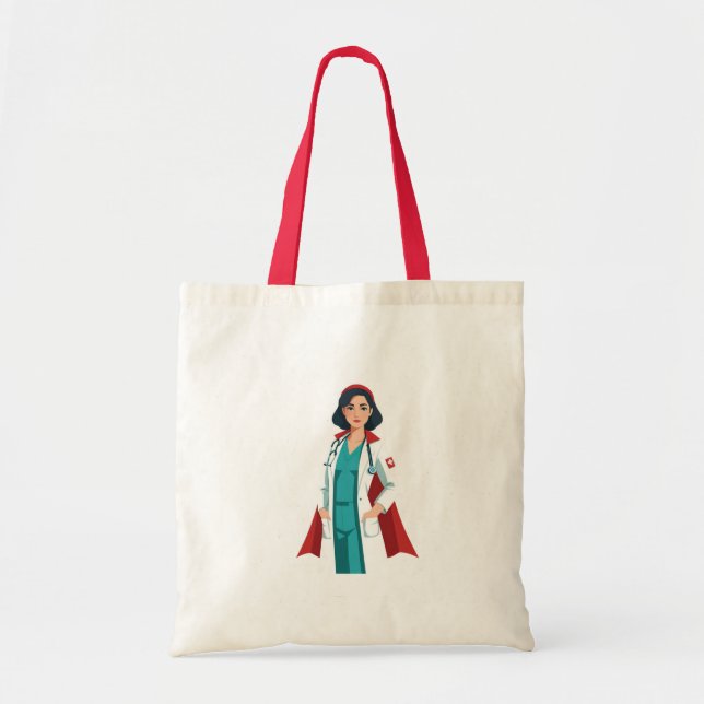 Super Nurse - Heroin in White Blouse Tote Bag (Front)