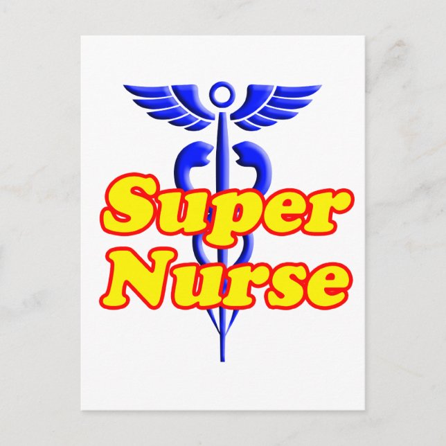 Super Nurse with Caduceus Postcard (Front)