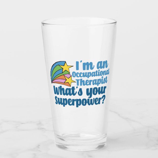 Super Occupational Therapist Cute OT Glass (Front)