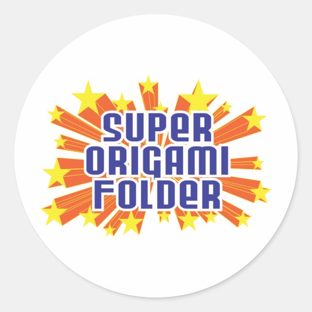 Super Origami Folder Classic Round Sticker (Front)