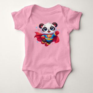 Super Panda Hero — Cute Kawaii Flying Panda Baby Bodysuit