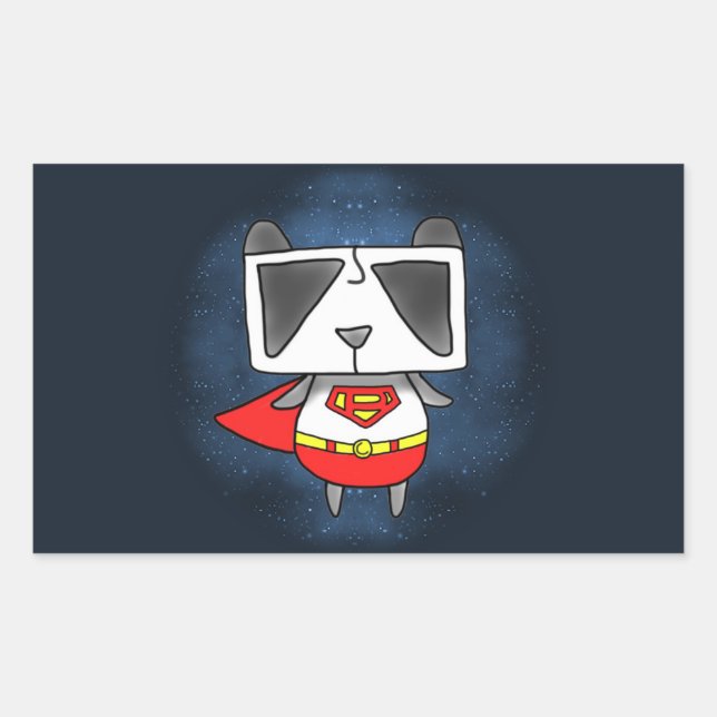 Super Panda Rectangular Sticker (Front)