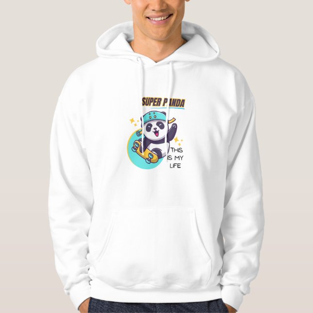 Super Panda Skateboarding Hoodie (Front)