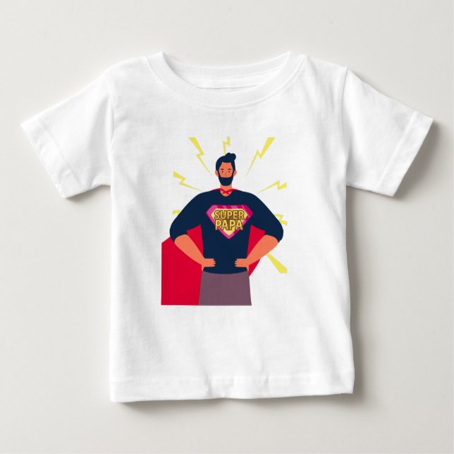 Super Papa Baby T-Shirt (Front)