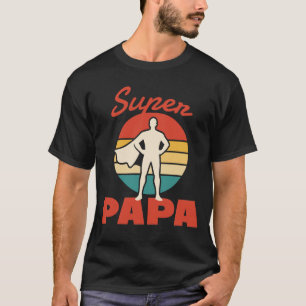 Super papa hero silhouette t-shirt design