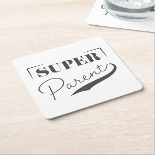Super Parent Square Paper Coaster