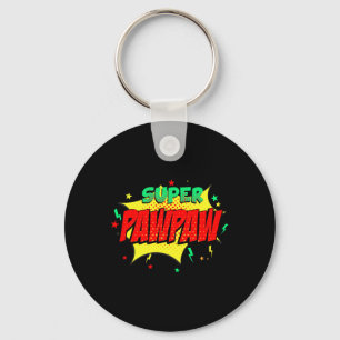 Super Pawpaw Comic Themed Style Superhero Fathers Key Ring