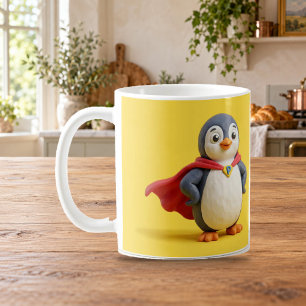 Super Penguin Hero Cute Clay Cartoon Mug