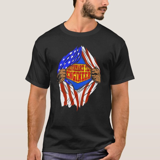 Super Performance Test Engineer Hero Job T-Shirt (Front)