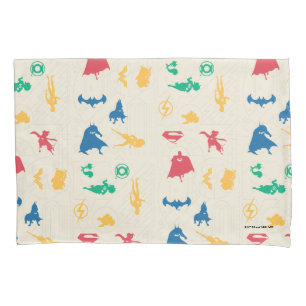 Super-Pets & Justice League Silhouette Pattern Pillowcase