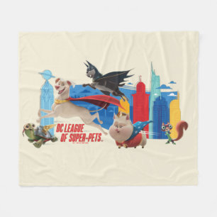 Super-Pets Patrolling Metropolis Fleece Blanket