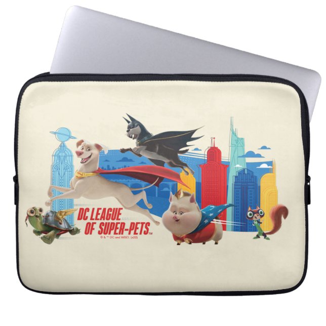 Super-Pets Patrolling Metropolis Laptop Sleeve (Front)