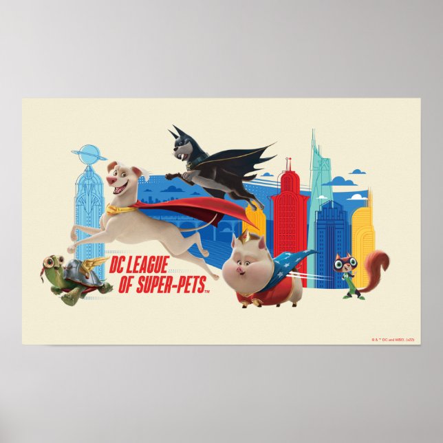 Super-Pets Patrolling Metropolis Poster (Front)