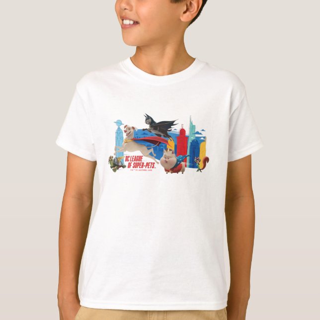 Super-Pets Patrolling Metropolis T-Shirt (Front)