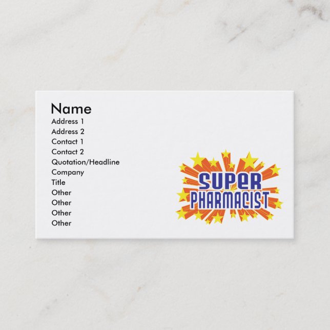Super Pharmacist Business Card (Front)