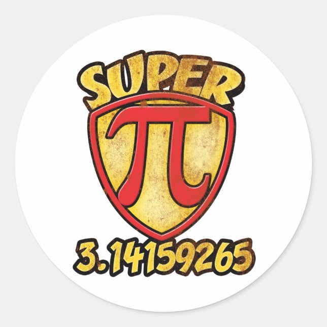 Super PI Classic Round Sticker (Front)