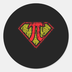 Super Pi Day 2021 Superhero For Math Geeks And Ner Classic Round Sticker
