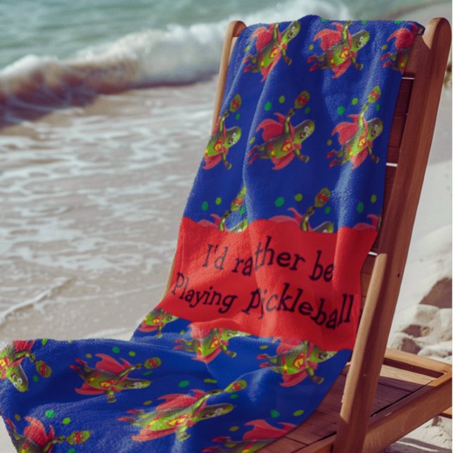 Super Pickleman Personalised  Beach Towel (Personalize this fun Pickleman beach towel)