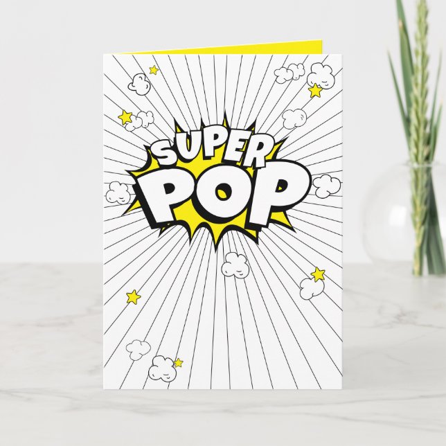 SUPER POP! Minimal, Fun, Popcorn Pun Blank Card (Front)