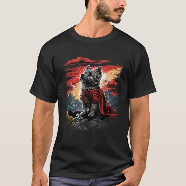 Super Power Superhero Cairn Terrier Dog T Shirt (Front)