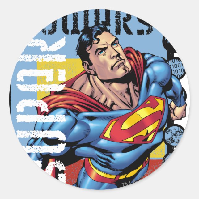 Super Powers Classic Round Sticker (Front)