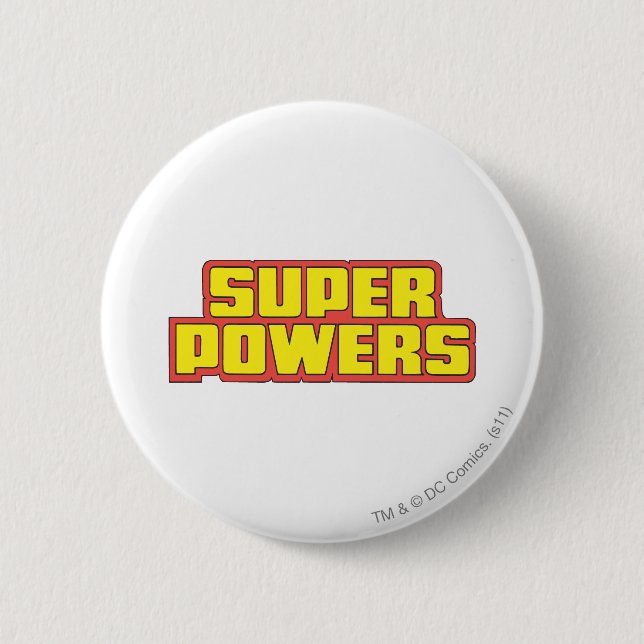 Super Powers™  Logo Yellow 6 Cm Round Badge (Front)