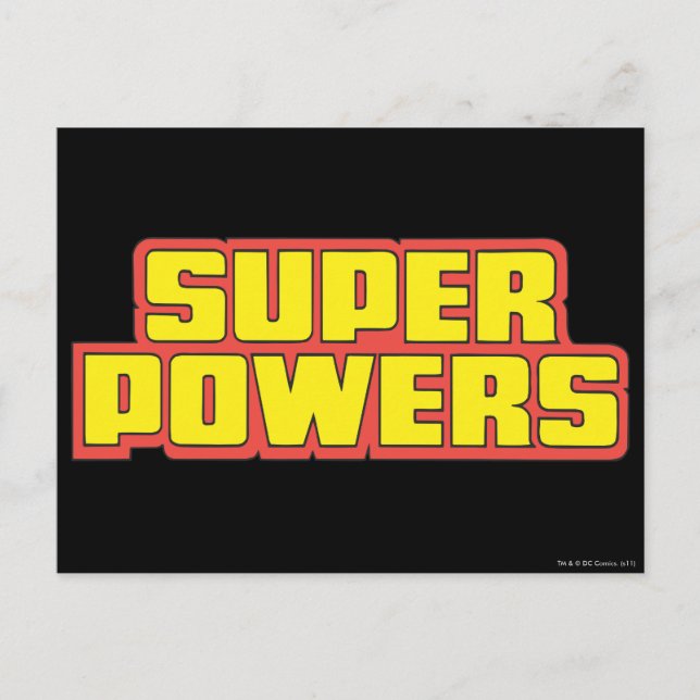 Super Powers™  Logo Yellow Postcard (Front)