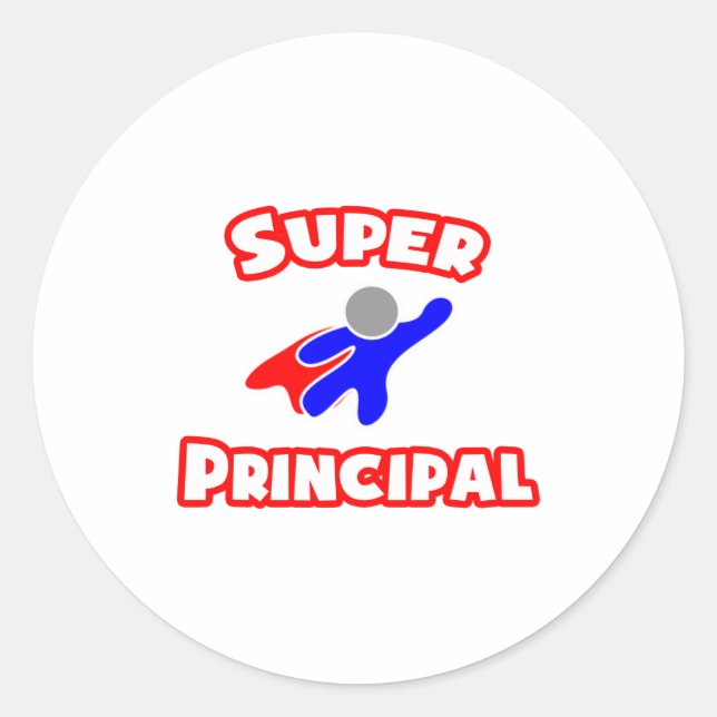 Super Principal Classic Round Sticker (Front)