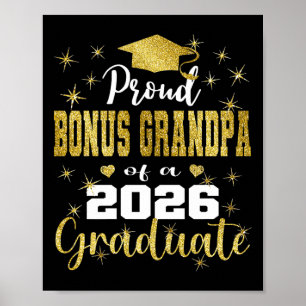 Super Proud Bonus Grandpa Of 2026 Graduate Graduat Poster