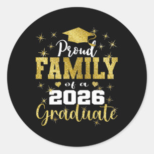 Super Proud Family Of 2026 Graduate Senior Family Classic Round Sticker