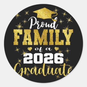 Super proud family of 2026 graduate senior family  classic round sticker
