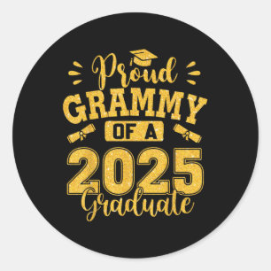 Super Proud Grammy Of 2025 Graduate Awesome Family Classic Round Sticker
