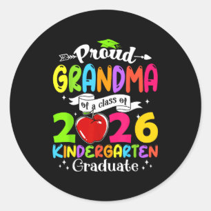 Super proud grandma of 2026 graduate awesome classic round sticker