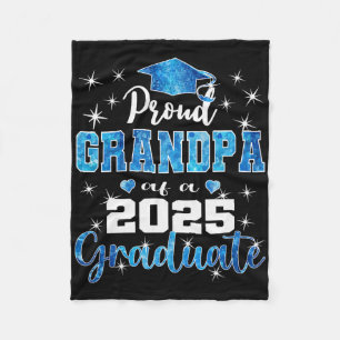 Super Proud Grandpa Of 2025 Graduate Graduation Fa Fleece Blanket