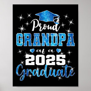 Super Proud Grandpa Of 2025 Graduate Graduation Fa Poster