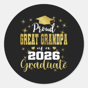 Super Proud Great Grandpa Of 2026 Graduate Graduat Classic Round Sticker
