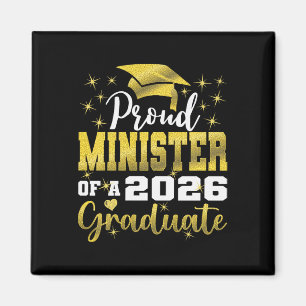 Super Proud Minister Of 2026 Graduate Senior Gradu Magnet