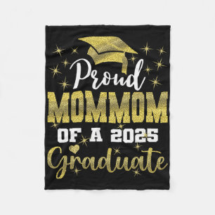 Super Proud Mommom Of 2025 Graduate Senior Graduat Fleece Blanket