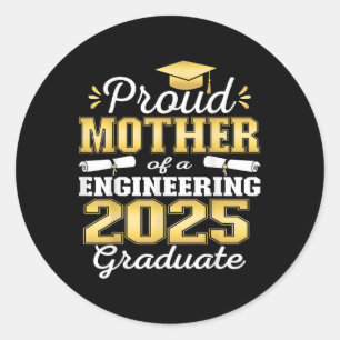 Super Proud Mother Of 2025 Engineering Graduate Fa Classic Round Sticker