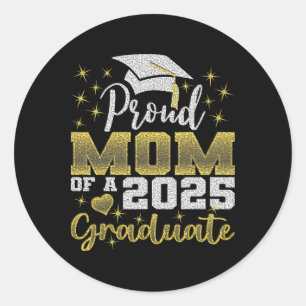 Super Proud Mum Of 2025 Graduate Awesome Family Co Classic Round Sticker