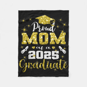 Super Proud Mum Of 2025 Graduate Senior Graduation Fleece Blanket