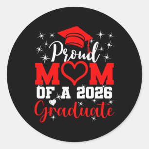 Super Proud Mum Of 2026 Graduate Senior Graduation Classic Round Sticker