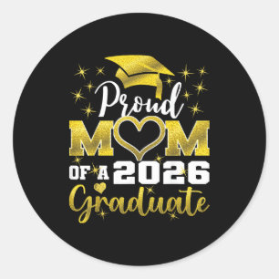 Super proud mum of 2026 graduate senior graduation classic round sticker