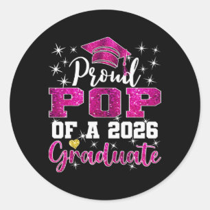 Super Proud Pop Of 2026 Graduate Senior Graduation Classic Round Sticker