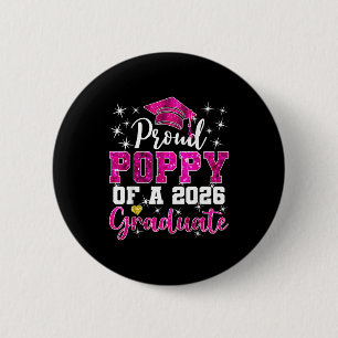 Super proud poppy of 2026 graduate senior 6 cm round badge