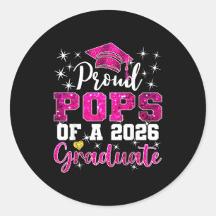 Super proud pops of 2026 graduate senior classic round sticker