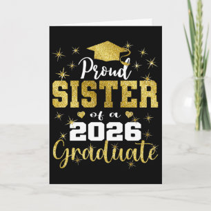 Super Proud Sister Of 2026 Graduate Senior Graduat Card