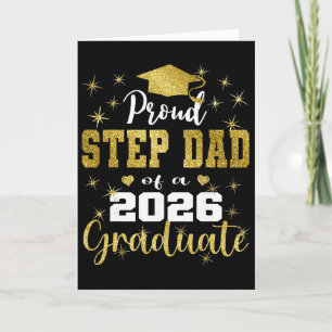 Super Proud Step Dad Of 2026 Graduate Graduation F Card