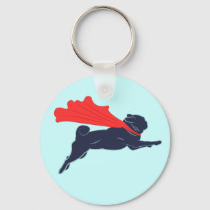 Super Pug Key Chain